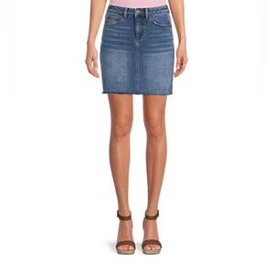 NWOT ‘A loves A’ Cut Off Frayed Hem Stretch Denim Mini Skirt Size 28